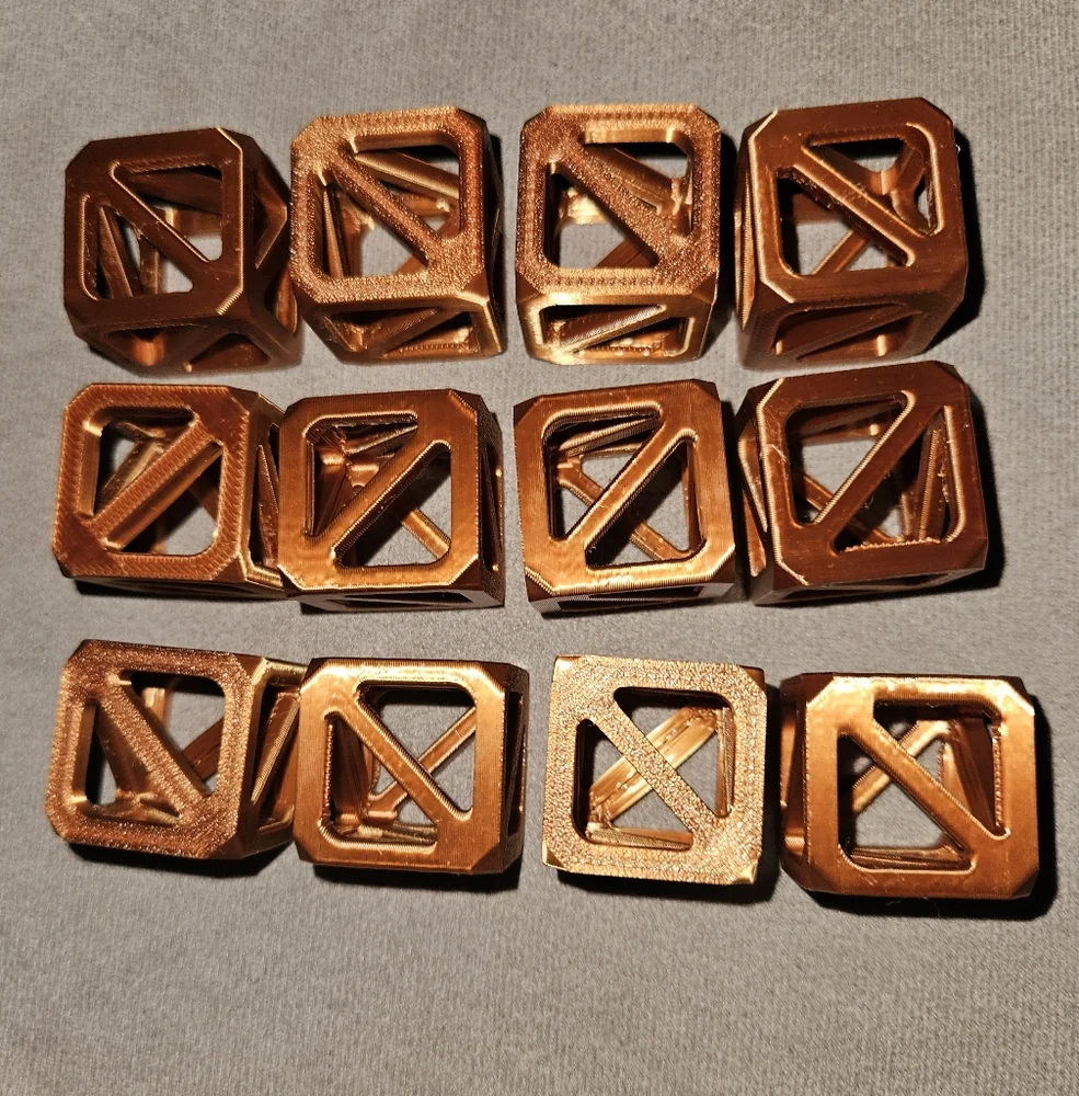 12 NEW Copper 3D Printed Stackable Tetracubes for Fishtank Aquarium 20 mm